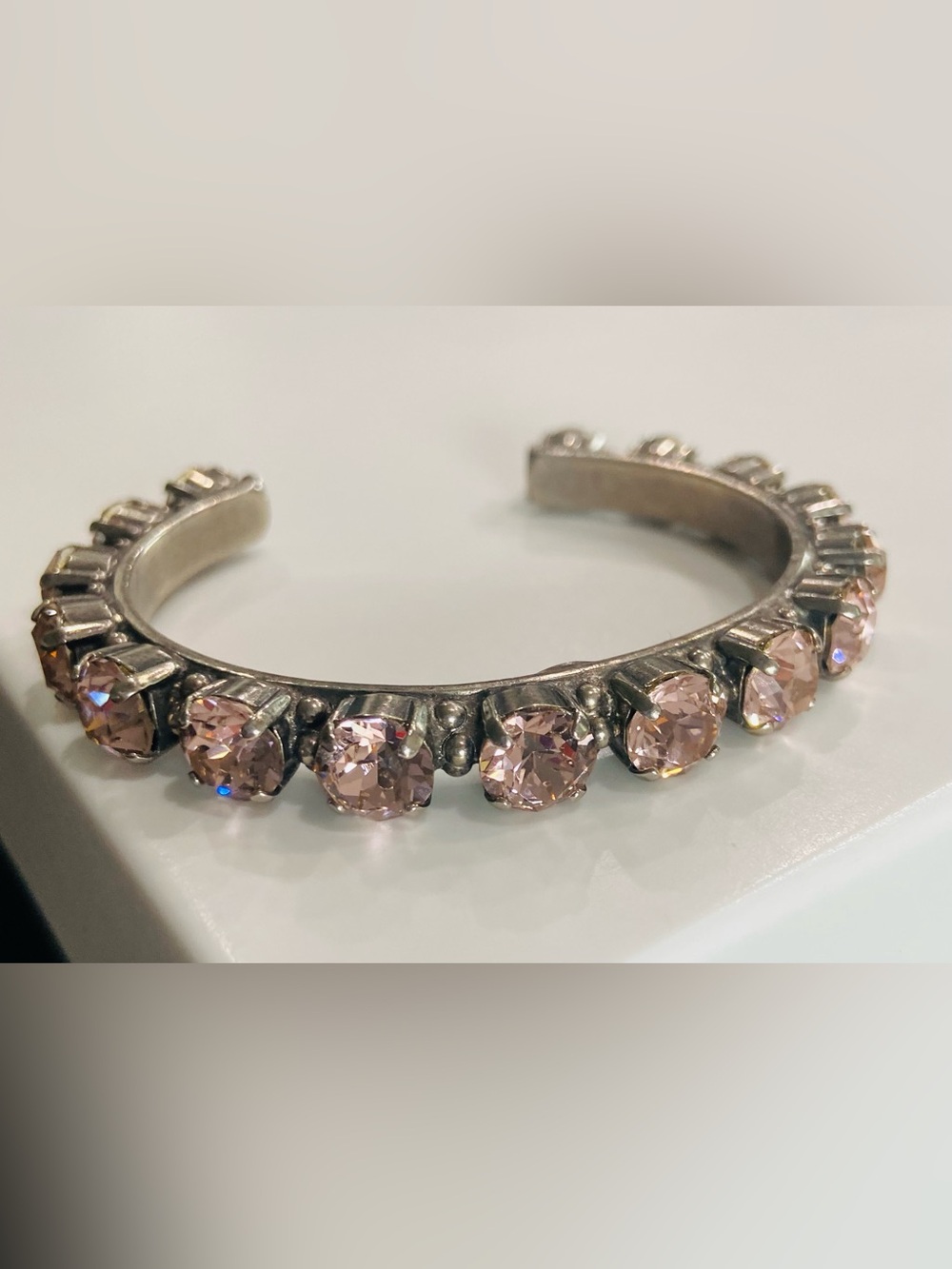 Sorrelli Pink Crystal Cuff Bracelet with Sparkling Stones